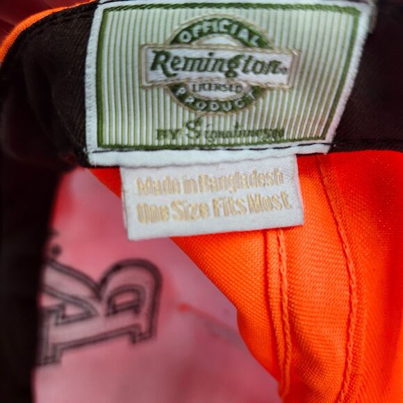Remington R Mens Orange Hunting Cap Hat Camo Strap Back Adjustable Outdoor - Picture 5 of 6